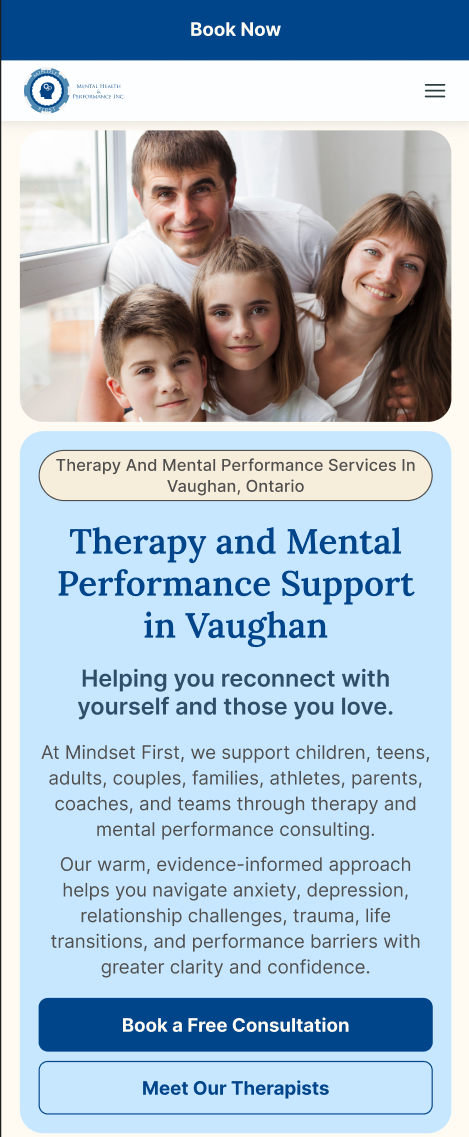 Mindset First Mental Health & Performance — mobile